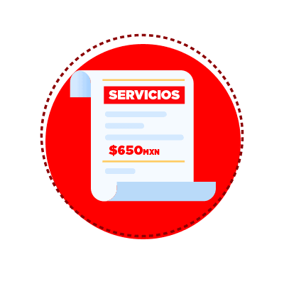 Pago de servicios por hasta $650 MXN